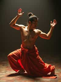 man performing a sacred dance or movement