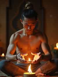 man receiving energy healing in a healing circle