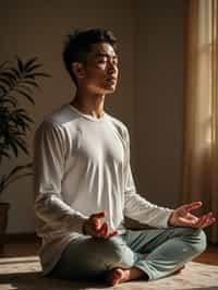 man engaging in a mindfulness practice