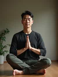 man engaging in a mindfulness practice