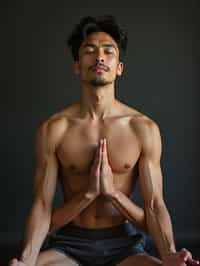 man practicing breathwork or pranayama