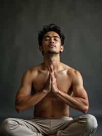 man practicing breathwork or pranayama