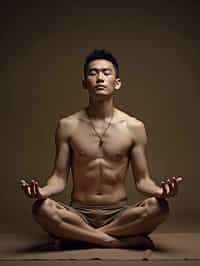 man practicing breathwork or pranayama