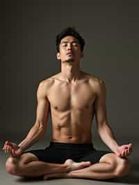 man practicing breathwork or pranayama