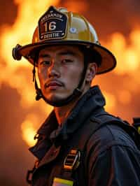 man as a Firefighter. highly detailed