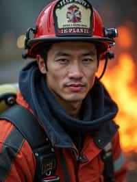 man as a Firefighter. highly detailed