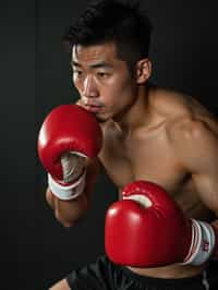 man as a Boxer wearing Boxing Gloves