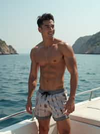 man swim shorts  on a Luxury Yacht boat