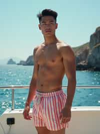 man swim shorts  on a Luxury Yacht boat