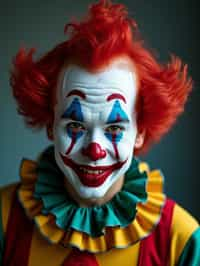 man as a Clown with Clown Makeup