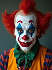 man as a Clown with Clown Makeup