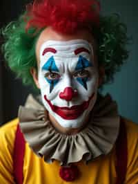 man as a Clown with Clown Makeup