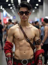 man in sexy Cosplay outfit at Cosplay Convention