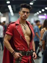 man in sexy Cosplay outfit at Cosplay Convention