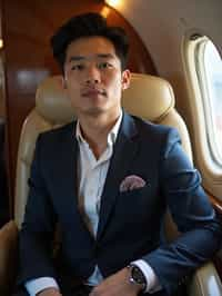 man seated in a Private Jet