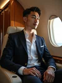 man seated in a Private Jet