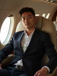 man seated in a Private Jet