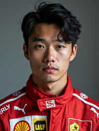 Ultra realistic photograph of man as Formula 1 race driver