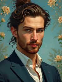 man in style of Van Gogh, elegant, intricate, digital painting, artstation, concept art, smooth, sharp focus, illustration, art by van gogh