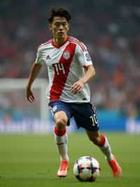 man as Football Player in the FIFA World Cup playing in a Football Match