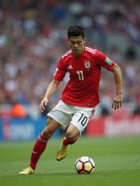 man as Football Player in the FIFA World Cup playing in a Football Match