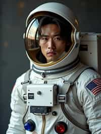 man as NASA Astronaut in space suit