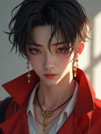 a male man  as a beautiful fashion charming dreamlike man with lv jewelry, character art, art by artgerm lau and wlop and and ilya kuvshinov and john singer sargent, hyperdetailed, 8 k realistic, symmetrical, frostbite 3 engine, cryengine, dof, trending on artstation, digital art