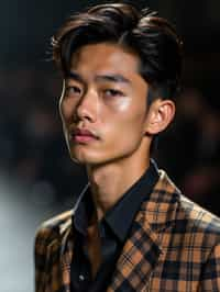 face of man fashion man in fashion show clothes, official balmain editorial