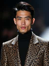 face of man fashion man in fashion show clothes, official balmain editorial