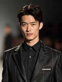 face of man fashion man in fashion show clothes, official balmain editorial