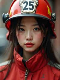 woman as a Firefighter. highly detailed