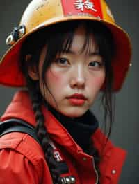 woman as a Firefighter. highly detailed