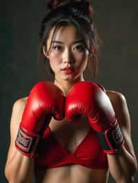 woman as a Boxer wearing Boxing Gloves