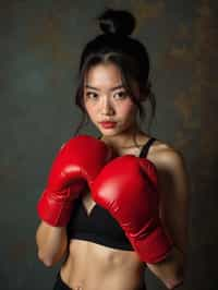 woman as a Boxer wearing Boxing Gloves