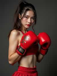 woman as a Boxer wearing Boxing Gloves