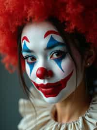 woman as a Clown with Clown Makeup