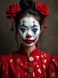 woman as a Clown with Clown Makeup