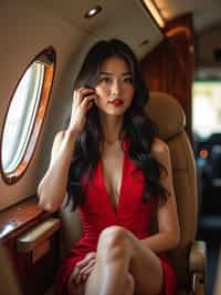 woman seated in a Private Jet