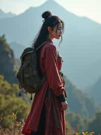 woman hiking in mountains