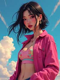 woman, gta vice city cover art, borderlands style, celshading, trending on artstation, by rhads, andreas rocha, rossdraws, makoto shinkai, laurie greasley, lois van baarle, ilya kuvshinov and greg rutkowski