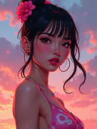 woman, gta vice city cover art, borderlands style, celshading, trending on artstation, by rhads, andreas rocha, rossdraws, makoto shinkai, laurie greasley, lois van baarle, ilya kuvshinov and greg rutkowski