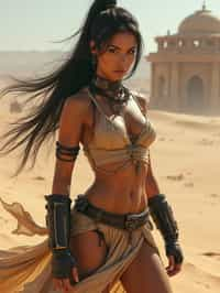 woman in style of mad max warrior in desert _ unreal _ 5 _ daz. _ rpg _ shot _ extremely _ detailed _ artgerm _ greg _ rutkowski _ greg