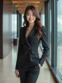 wide LinkedIn profile photo of a professional business woman as a confident professional business woman standing in a modern office. LinkedIn professional profile photo. most popular person on LinkedIn