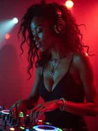 woman as DJ dj-ing in the club