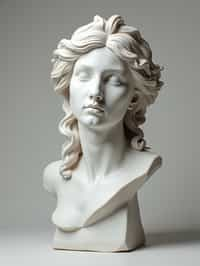 woman as White Marble classical Greek Marble Sculpture. white. no colors