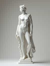 woman as White Marble classical Greek Marble Sculpture. white. no colors