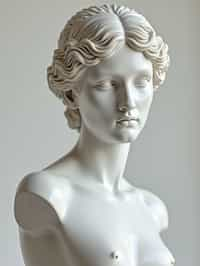 woman as White Marble classical Greek Marble Sculpture. white. no colors