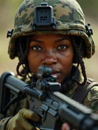 woman as a US Navy Seal in firefight. highly detailed