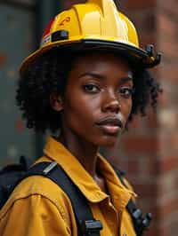 woman as a Firefighter. highly detailed