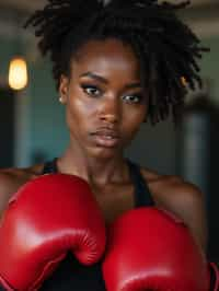 woman as a Boxer wearing Boxing Gloves